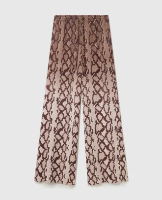 Pantalon oversize à cordon coulissant imprimé serpent