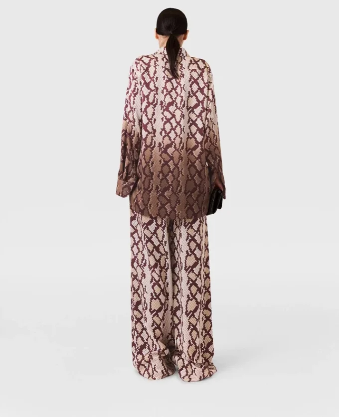 Pantalon oversize à cordon coulissant imprimé serpent Pantalon oversize à cordon coulissant imprimé serpent
