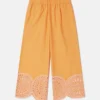 Pantalon à revers en popeline