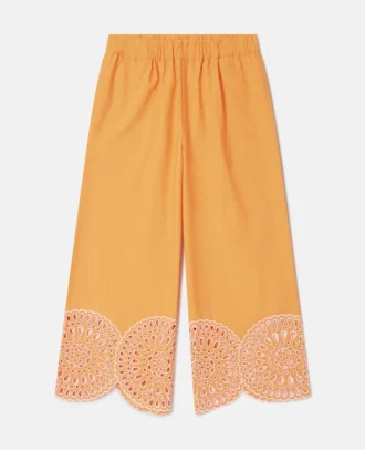 Pantalon à revers en popeline