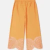 Pantalon à revers en popeline