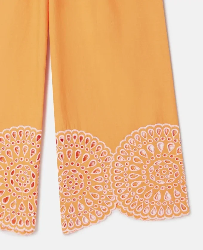 Pantalon à revers en popeline