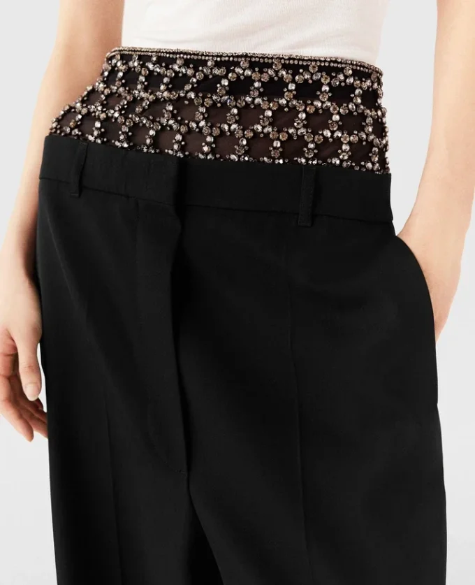Pantalon taille basse Crystal Cage Pantalon taille basse Crystal Cage