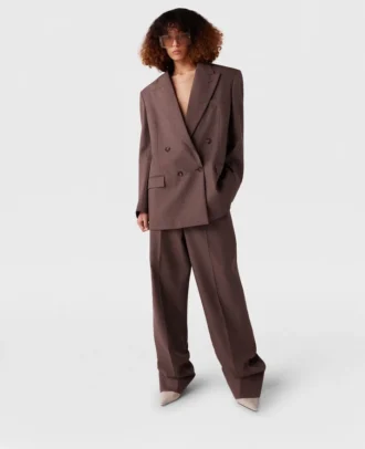 Pantalon taille basse à plis