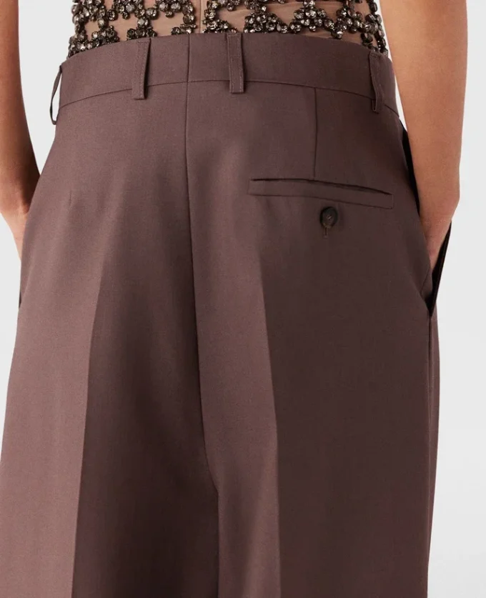 Pantalon taille basse à plis Pantalon taille basse à plis