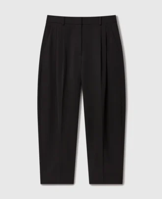 Pantalon taille haute en laine à plis Pantalon taille haute en laine à plis