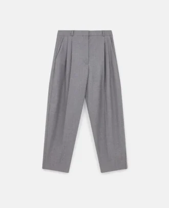 Pantalon taille haute en laine à plis Pantalon taille haute en laine à plis