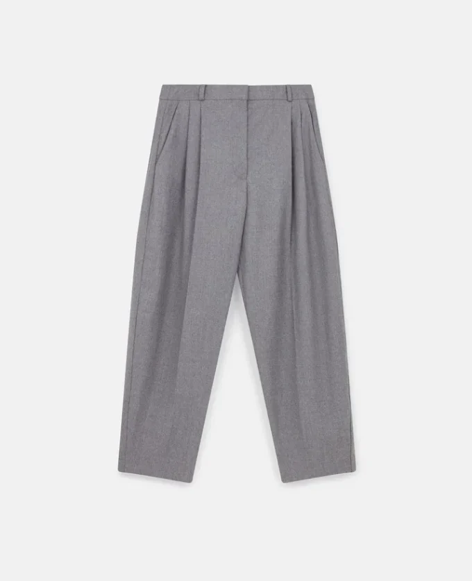 Pantalon taille haute en laine à plis Pantalon taille haute en laine à plis