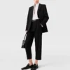 Pantalon taille haute en laine à plis Pantalon taille haute en laine à plis