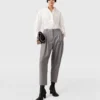 Pantalon taille haute en laine à plis Pantalon taille haute en laine à plis