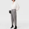 Pantalon taille haute en laine à plis Pantalon taille haute en laine à plis