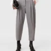 Pantalon taille haute en laine à plis Pantalon taille haute en laine à plis