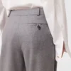 Pantalon taille haute en laine à plis Pantalon taille haute en laine à plis