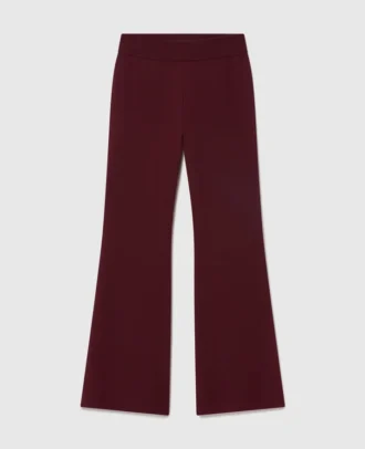 Pantalon évasé en maille compacte