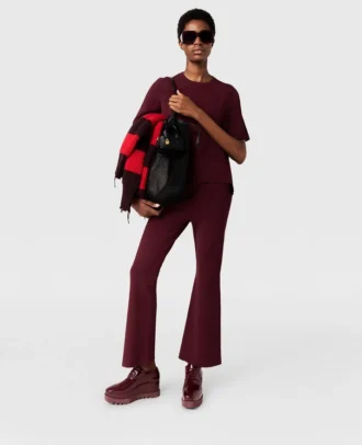 Pantalon évasé en maille compacte