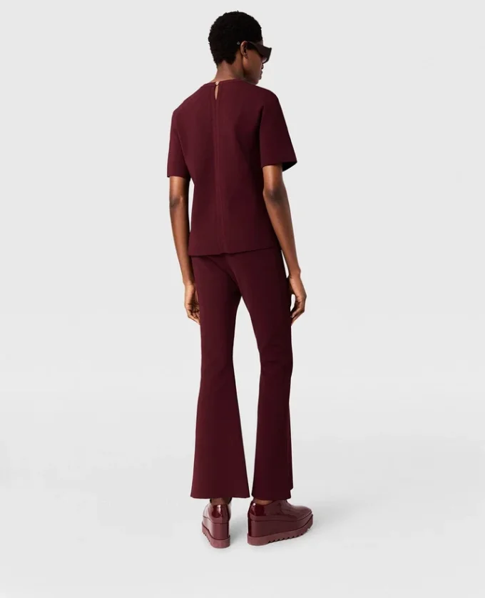 Pantalon évasé en maille compacte Pantalon évasé en maille compacte