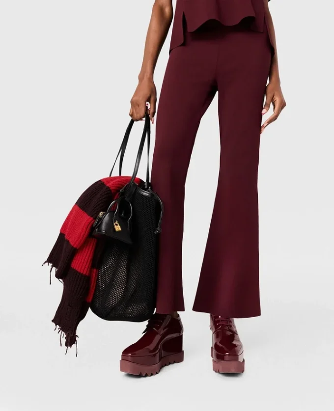 Pantalon évasé en maille compacte Pantalon évasé en maille compacte