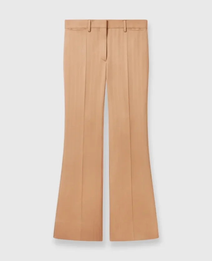 Pantalon évasé taille basse à rayures Pantalon évasé taille basse à rayures