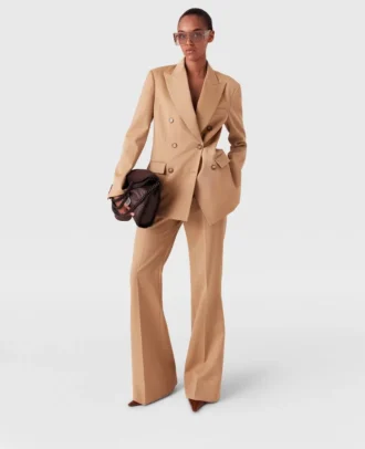 Pantalon évasé taille basse à rayures