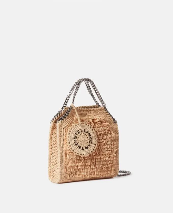 Petit sac fourre-tout en raphia Falabella