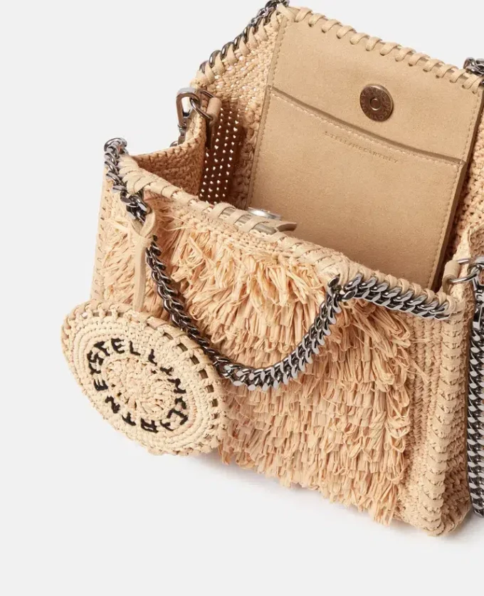 Petit sac fourre-tout en raphia Falabella