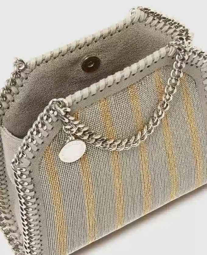 Petit sac à main Falabella en édition limitée avec chaîne métallique brodée
