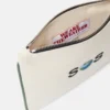 Porte-cartes à fermeture éclair brodé SOS Porte-cartes à fermeture éclair brodé SOS
