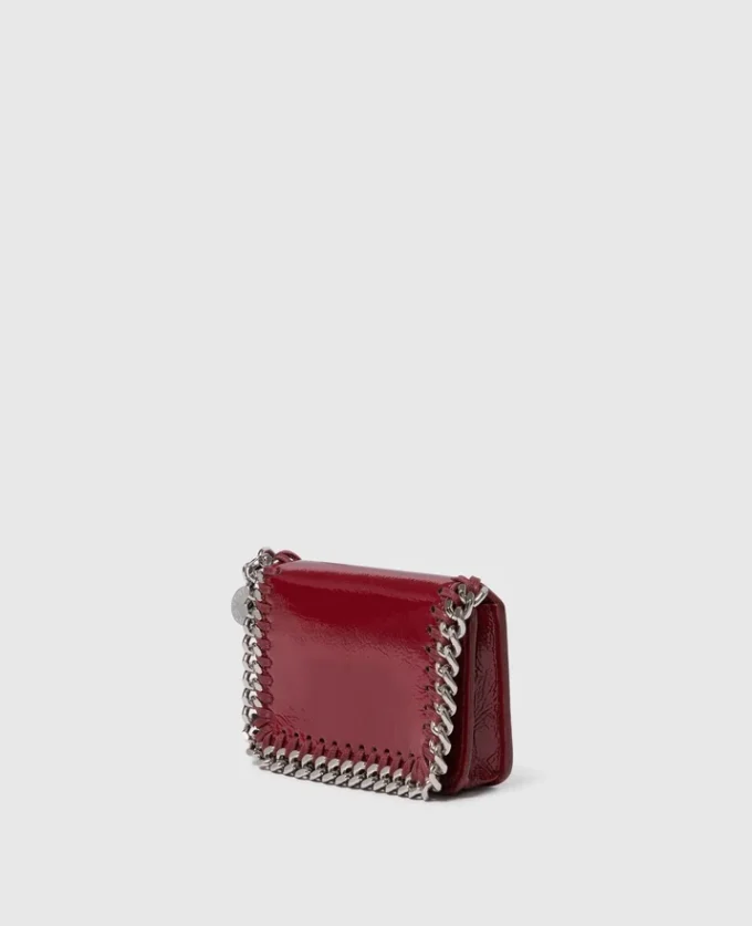 Porte-cartes à fermeture éclair en cuir verni Falabella Porte-cartes à fermeture éclair en cuir verni Falabella