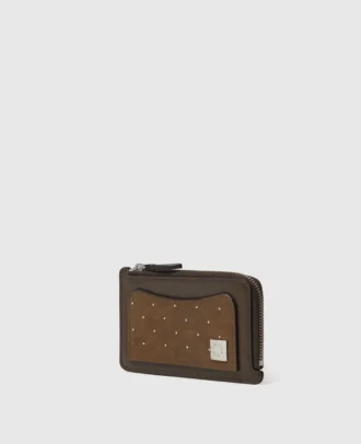 Porte-cartes zippé à clous Ryder