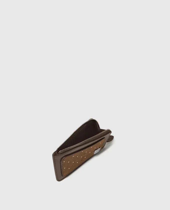 Porte-cartes zippé à clous Ryder