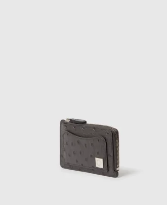Porte-cartes zippé Ryder en autruche