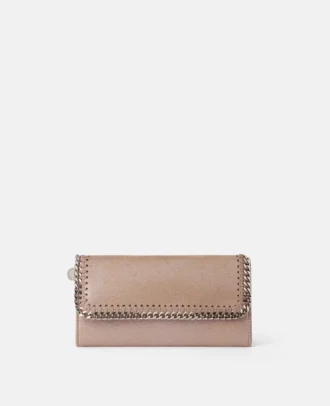 Portefeuille Continental à rabat Falabella nacré