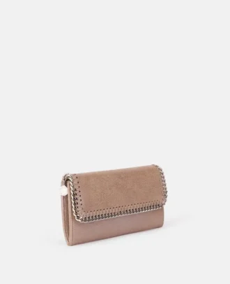 Portefeuille Continental à rabat Falabella nacré