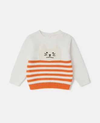 Pull brodé avec motif chat