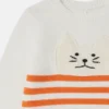 Pull brodé avec motif chat