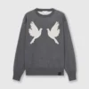 Pull à col rond avec appliqué colombe