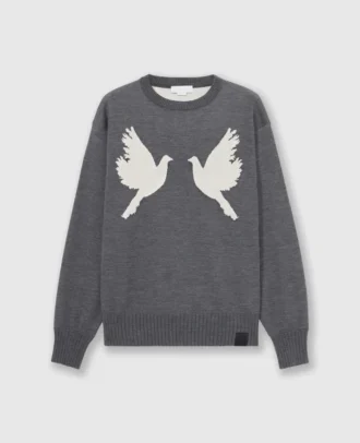 Pull à col rond avec appliqué colombe