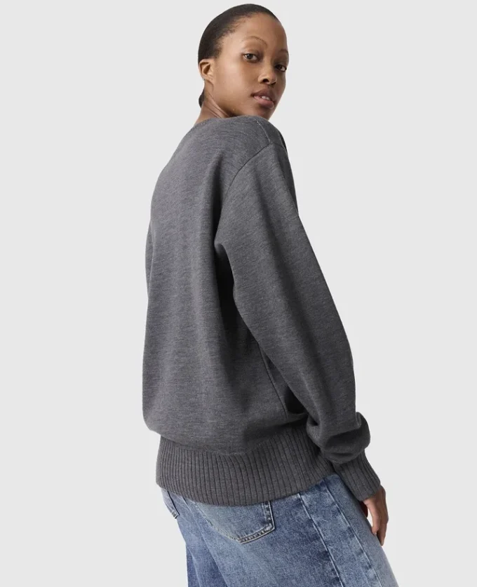 Pull à col rond avec appliqué colombe
