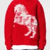 Pull à col rond avec motif cheval peint à l&rsquo;aérographe