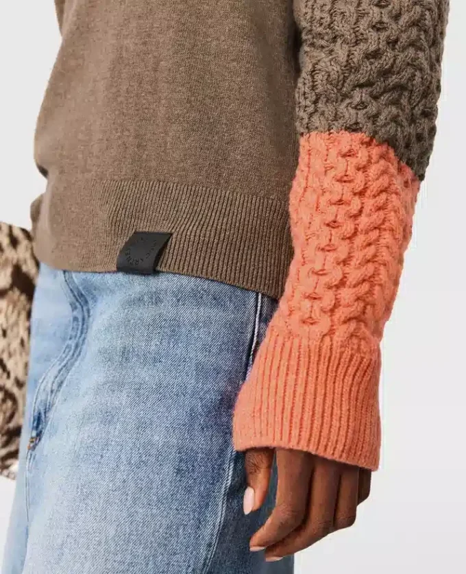 Pull à col rond en maille hybride