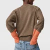 Pull à col rond en maille hybride