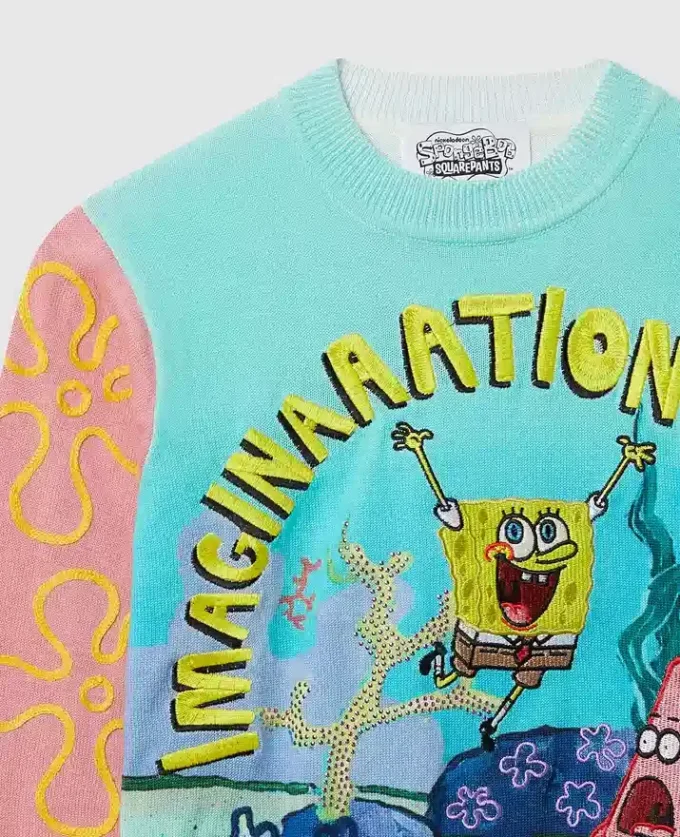 Pull à col rond et motif graphique Bob l&rsquo;éponge