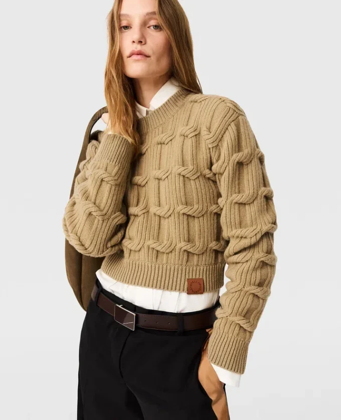 Pull à col rond et torsades Falabella