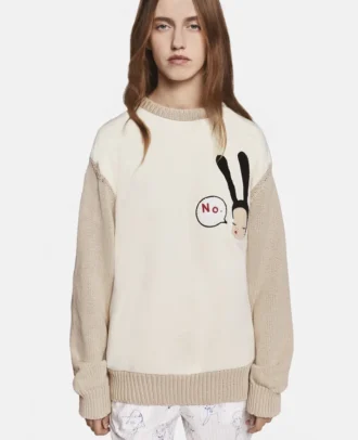 Pull en coton brodé Little Black Bunny