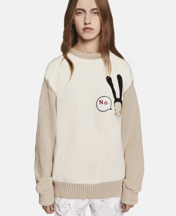 Pull en coton brodé Little Black Bunny