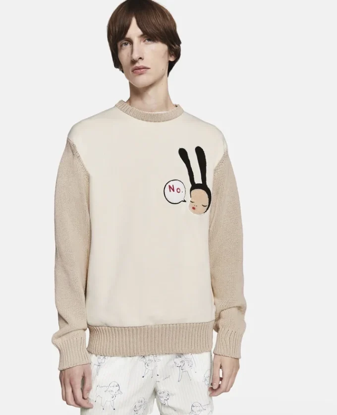Pull en coton brodé Little Black Bunny
