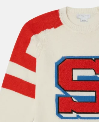 Pull en maille avec initiale de la marque