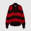Pull oversize à rayures et col en V Pull oversize à rayures et col en V