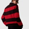 Pull oversize à rayures et col en V Pull oversize à rayures et col en V