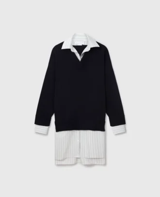 Robe chemise à col rond